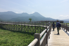 Elevated wooden path of Shiretoko-goko lalkes