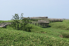 Elevated wooden path of Shiretoko-goko lalkes